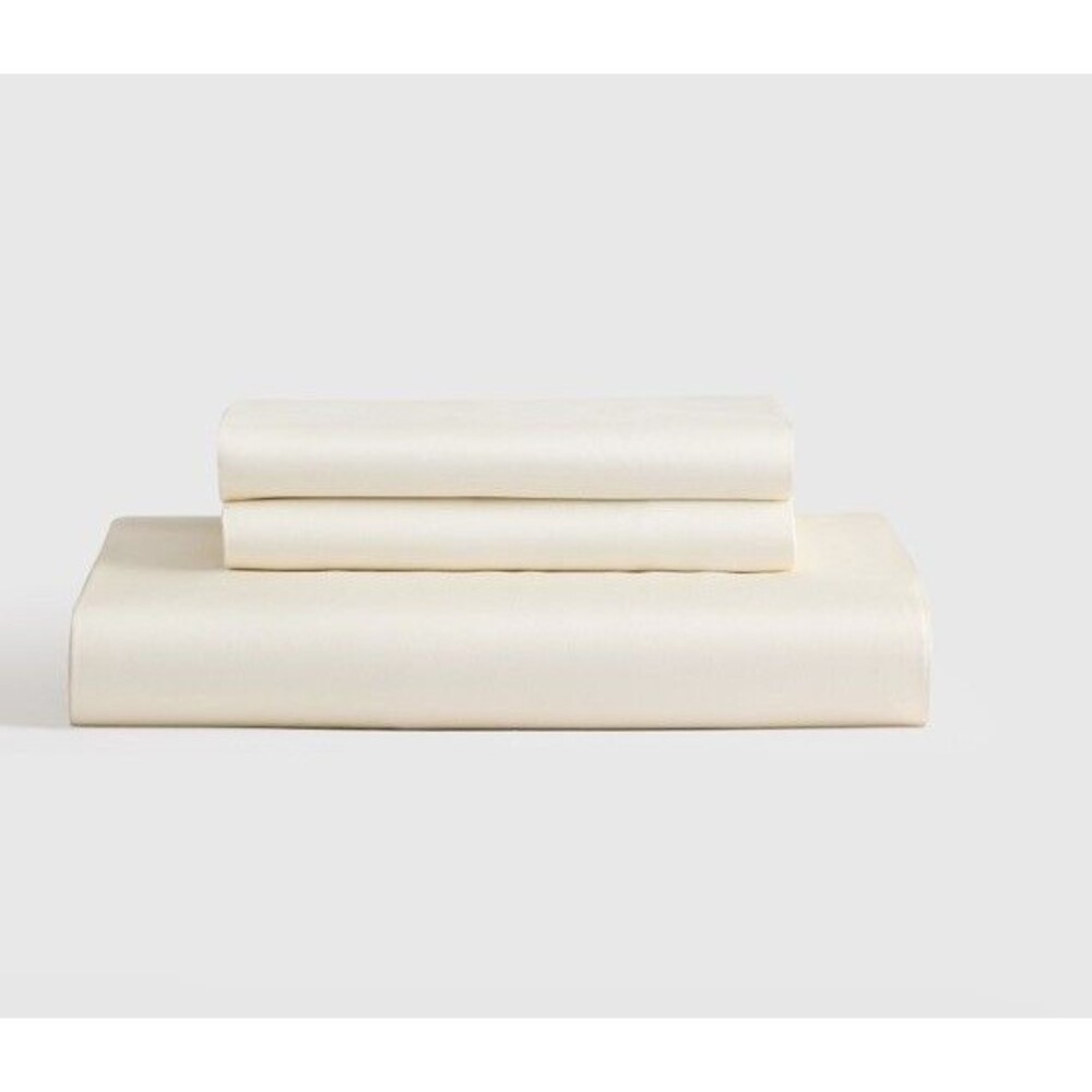 Quince Twin XL Bamboo Fitted Sheet White Solid Deep Pocket 39 x 80 + 16"